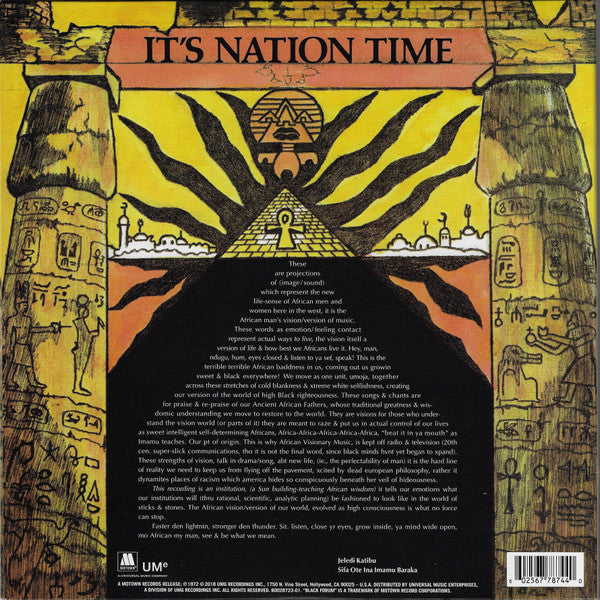 Imamu Amiri Baraka* : "It's Nation Time" African Visionary Music (LP, Album, RE, RM, Gat)