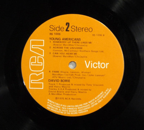David Bowie : Young Americans (LP, Album, Ora)