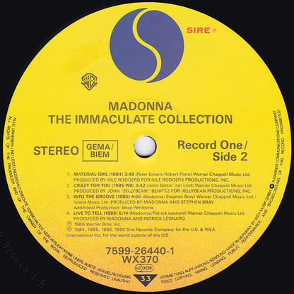 Madonna : The Immaculate Collection (2xLP, Comp, Gat)