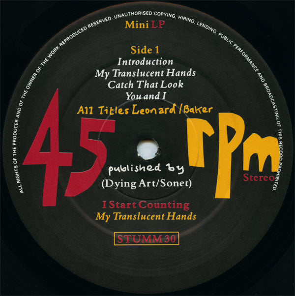 I Start Counting : My Translucent Hands (LP, MiniAlbum)