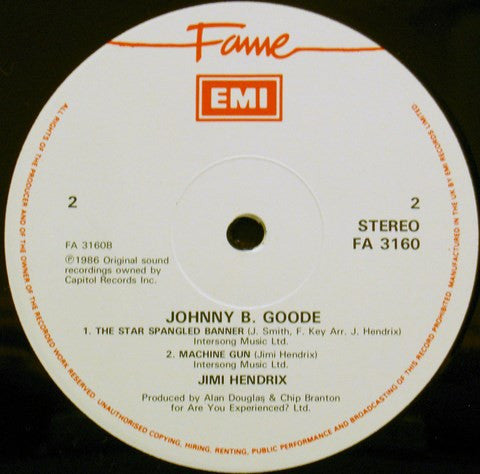 Jimi Hendrix : Johnny B. Goode - Original Video Soundtrack (LP, Album)