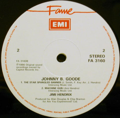 Jimi Hendrix : Johnny B. Goode - Original Video Soundtrack (LP, Album)