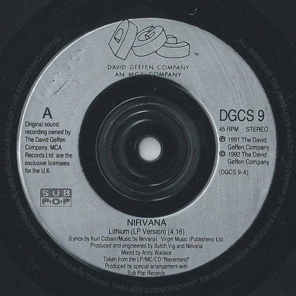 Nirvana : Lithium (7", Single)