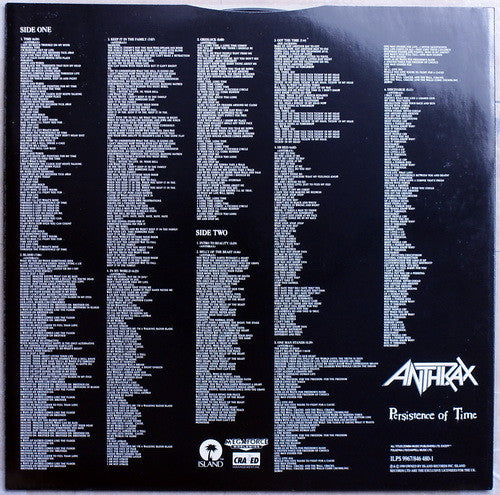 Anthrax : Persistence Of Time (LP, Album)