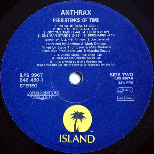 Anthrax : Persistence Of Time (LP, Album)