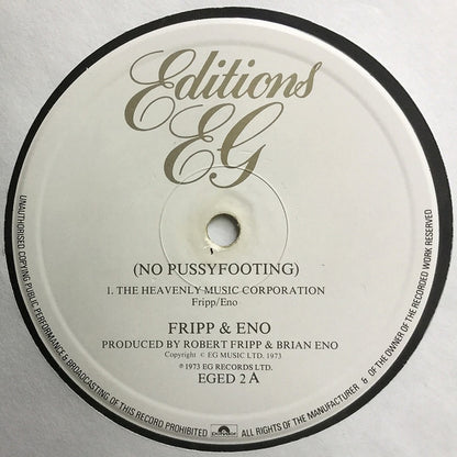 Fripp & Eno : (No Pussyfooting) (LP, Album, RE)