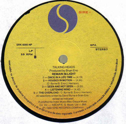 Talking Heads : Remain In Light (LP, Album)
