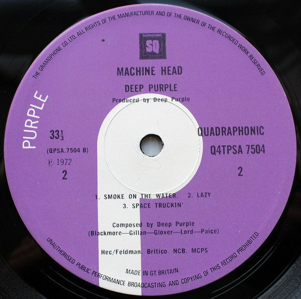 Deep Purple : Machine Head (LP, Album, Quad)
