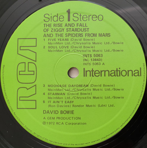 David Bowie : The Rise And Fall Of Ziggy Stardust And The Spiders From Mars (LP, Album, RE)