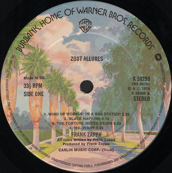 Frank Zappa : Zoot Allures (LP, Album)