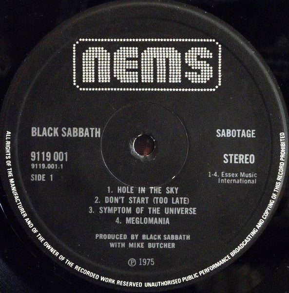 Black Sabbath : Sabotage (LP, Album)