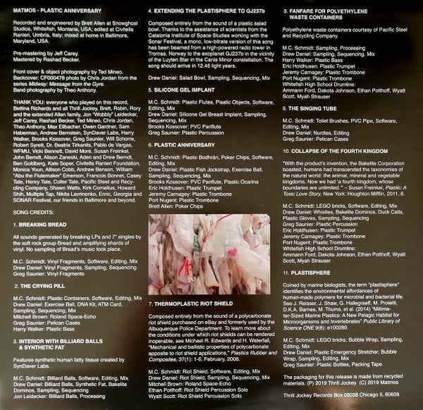 Matmos : Plastic Anniversary (LP, Album, Ltd, Tea)