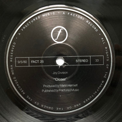 Joy Division : Closer (LP, Album, Str)