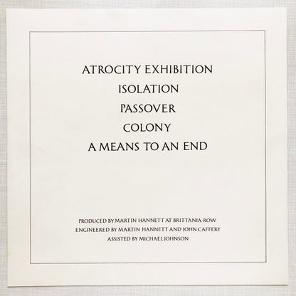 Joy Division : Closer (LP, Album, Str)