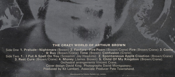 The Crazy World Of Arthur Brown : The Crazy World Of Arthur Brown (LP, Album, Mono)