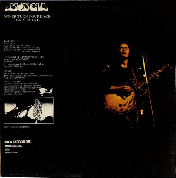 Budgie : Never Turn Your Back On A Friend (LP, Album, RE, Gat)