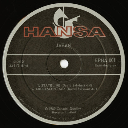 Japan : Special Edition - Five Song - Extended Play (12", EP, S/Edition)