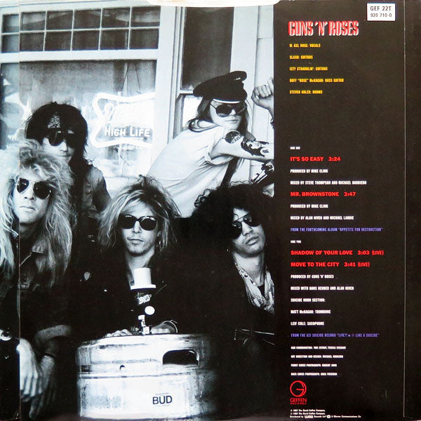Guns 'N' Roses* : It's So Easy · Mr. Brownstone (12")