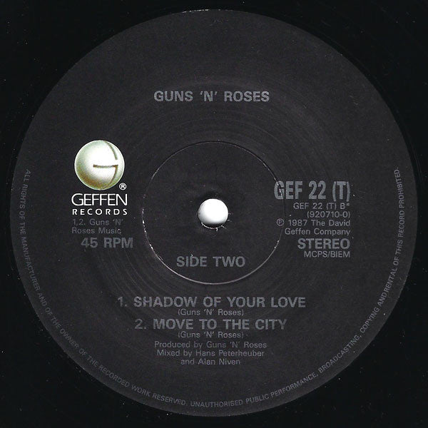 Guns 'N' Roses* : It's So Easy · Mr. Brownstone (12")