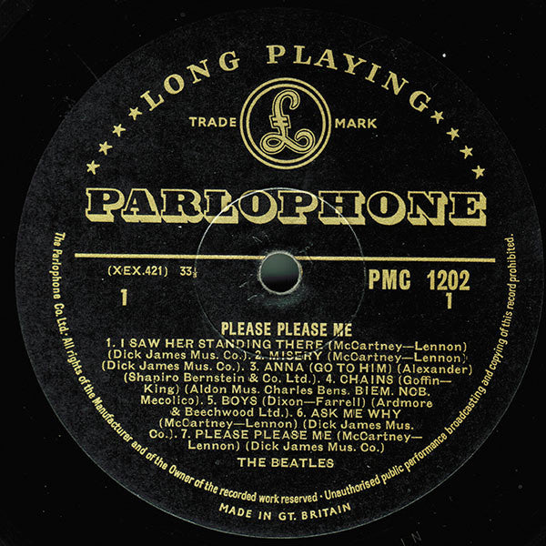 The Beatles : Please Please Me (LP, Album, Mono, Gol)