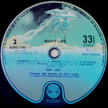 Thin Lizzy : Nightlife (LP, Album, RE)