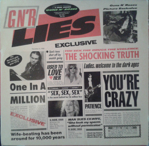 Guns N' Roses : G N' R Lies (LP, Album, Unc)