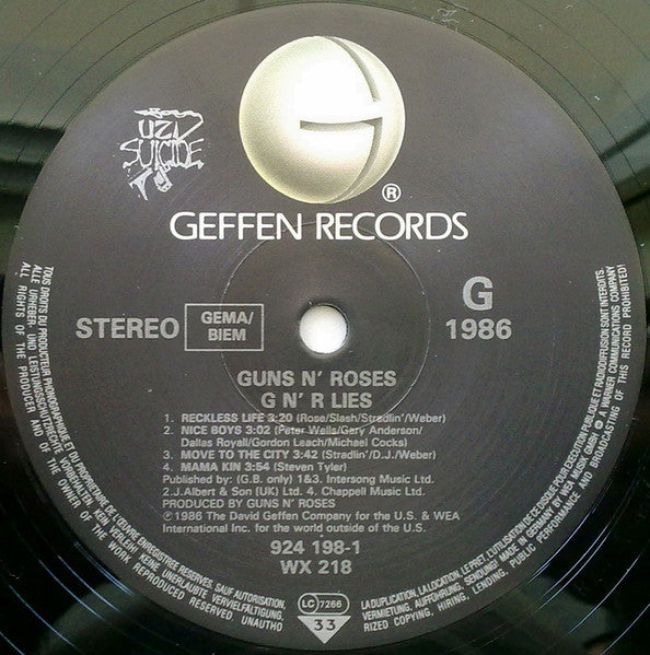 Guns N' Roses : G N' R Lies (LP, Album, Unc)