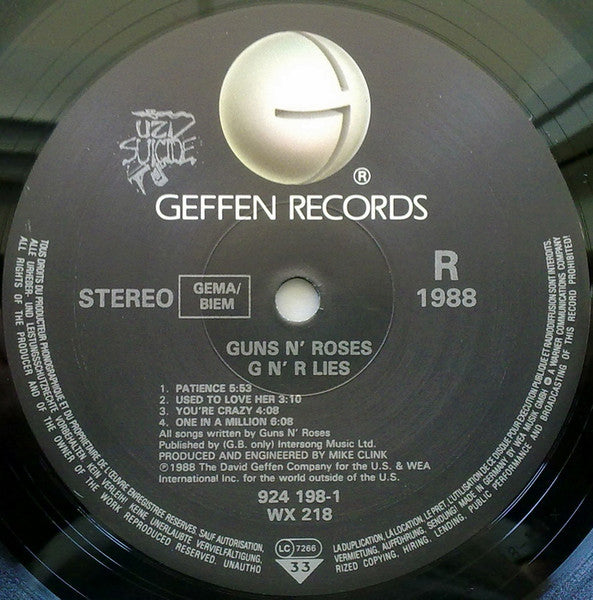 Guns N' Roses : G N' R Lies (LP, Album, Unc)