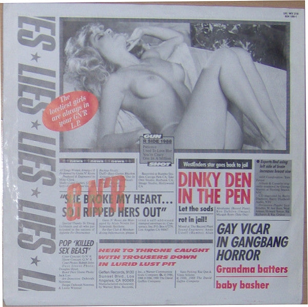 Guns N' Roses : G N' R Lies (LP, Album, Unc)