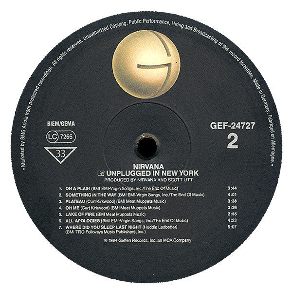 Nirvana : MTV Unplugged In New York (LP, Album, Whi)