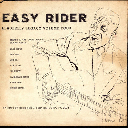 Leadbelly : Easy Rider (Leadbelly Legacy Volume Four) (10", Album, RE, RP)