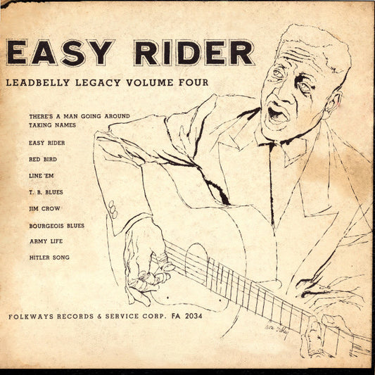 Leadbelly : Easy Rider (Leadbelly Legacy Volume Four) (10", Album, RE, RP)