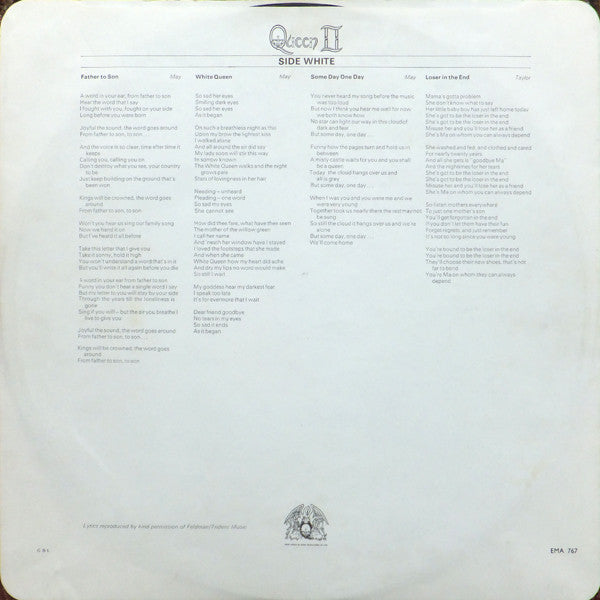 Queen : Queen II (LP, Album, RE, Gat)