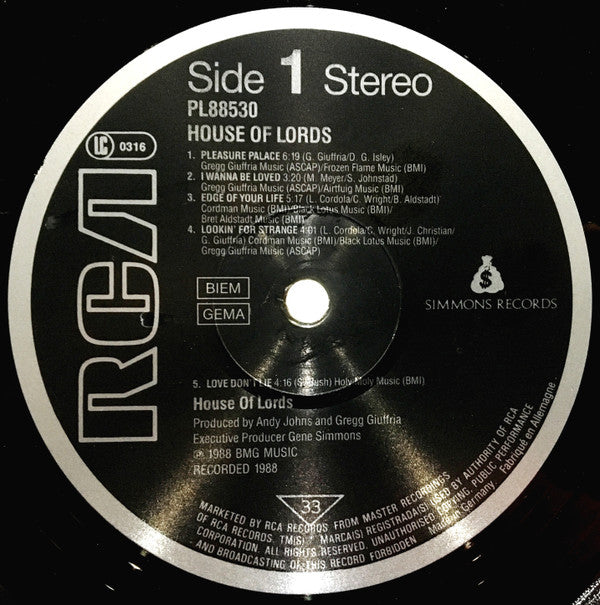 House Of Lords (2) : House Of Lords (LP, Album)