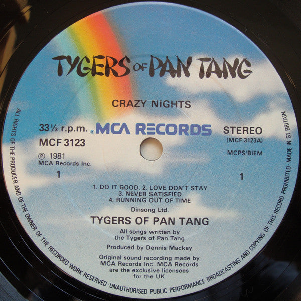 Tygers Of Pan Tang : Crazy Nights (LP, Album + 12", Single)