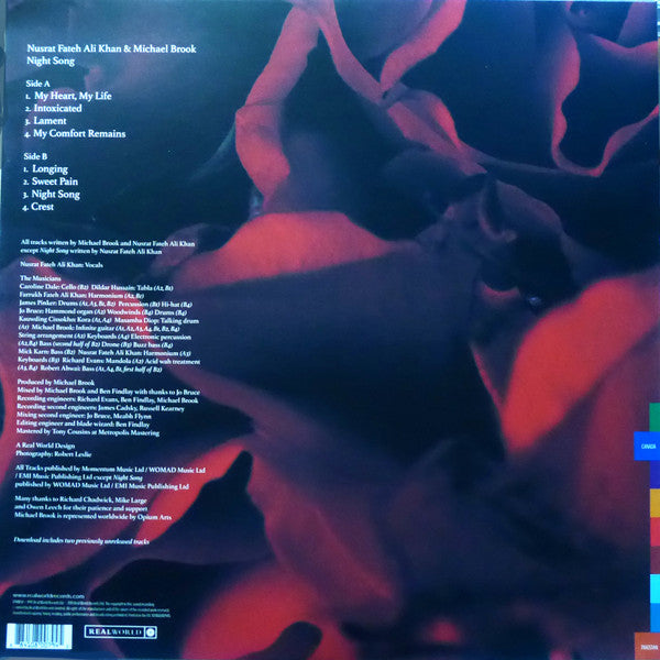 Nusrat Fateh Ali Khan & Michael Brook : Night Song (LP, Album)