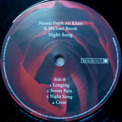 Nusrat Fateh Ali Khan & Michael Brook : Night Song (LP, Album)