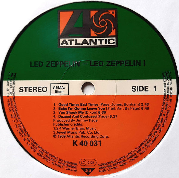 Led Zeppelin : Led Zeppelin (LP, Album, RE)
