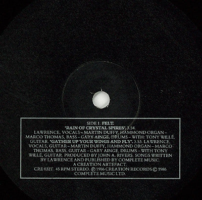Felt : Rain Of Crystal Spires (12", Single)