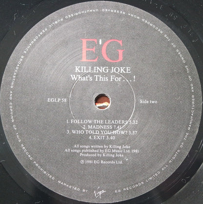 Killing Joke : What's This For...! (LP, Album, RE)