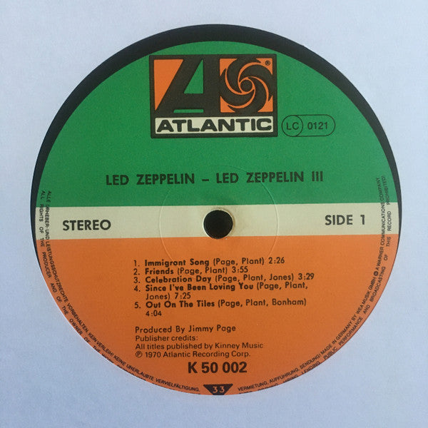 Led Zeppelin : Led Zeppelin III (LP, Album, RE, Son)