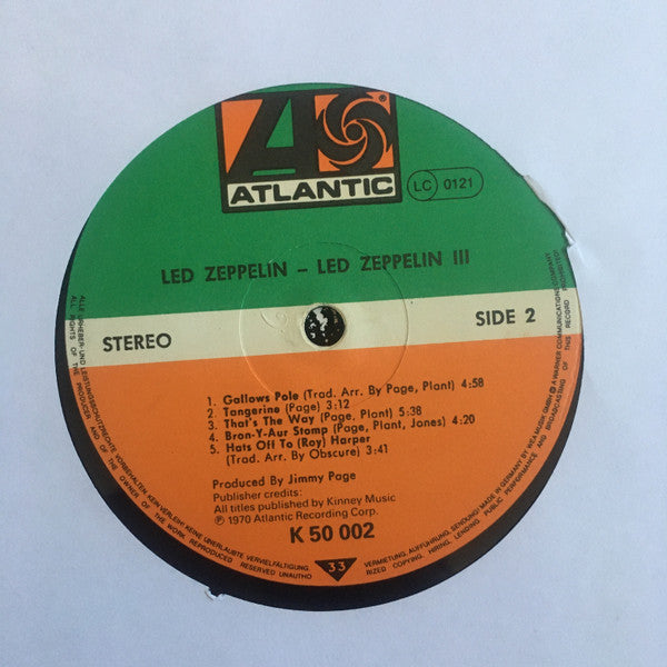 Led Zeppelin : Led Zeppelin III (LP, Album, RE, Son)