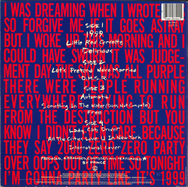 Prince : 1999 (2xLP, Album, RE)