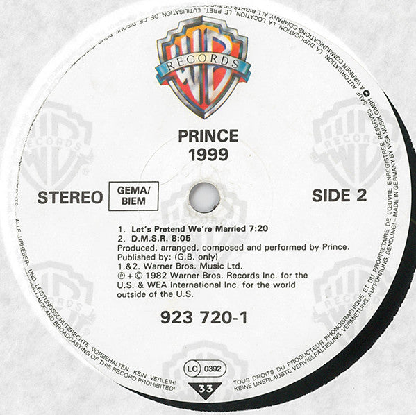 Prince : 1999 (2xLP, Album, RE)