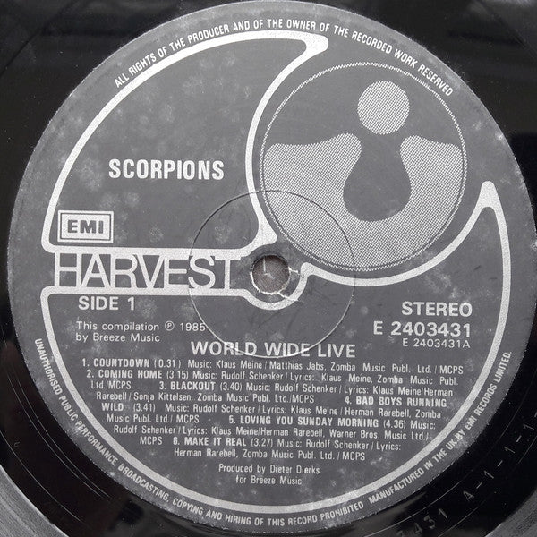 Scorpions : World Wide Live (2xLP, Album, Gat)