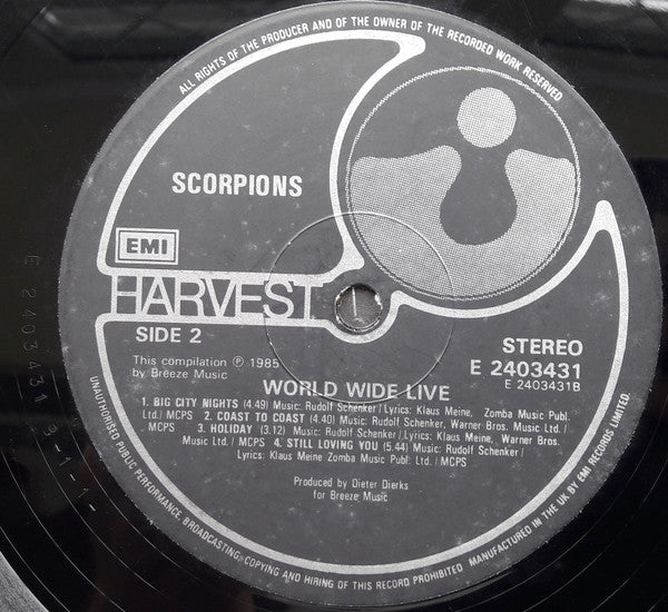 Scorpions : World Wide Live (2xLP, Album, Gat)