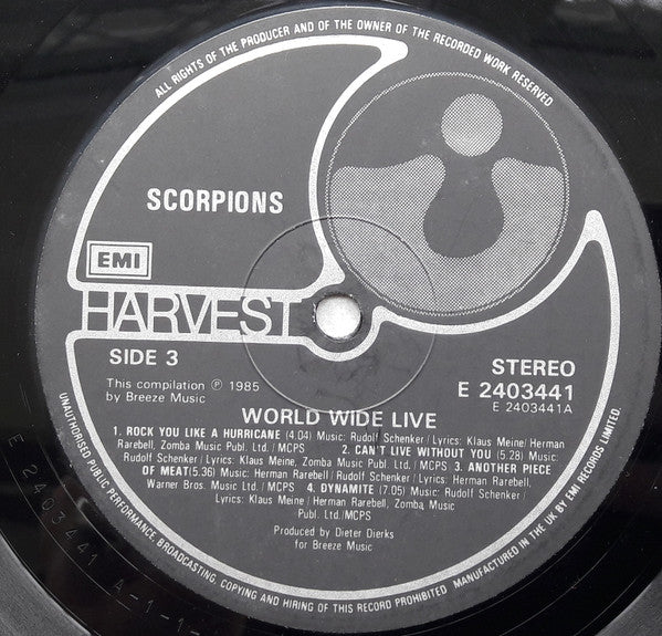 Scorpions : World Wide Live (2xLP, Album, Gat)
