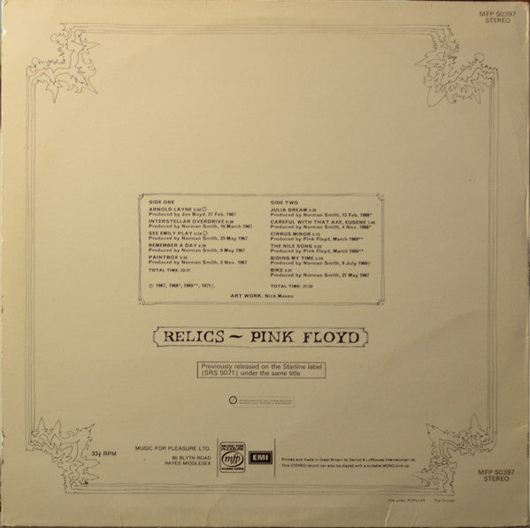 Pink Floyd : Relics (LP, Comp, RE, RP)