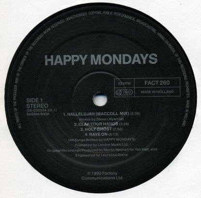 Happy Mondays : Hallelujah (LP, Album)