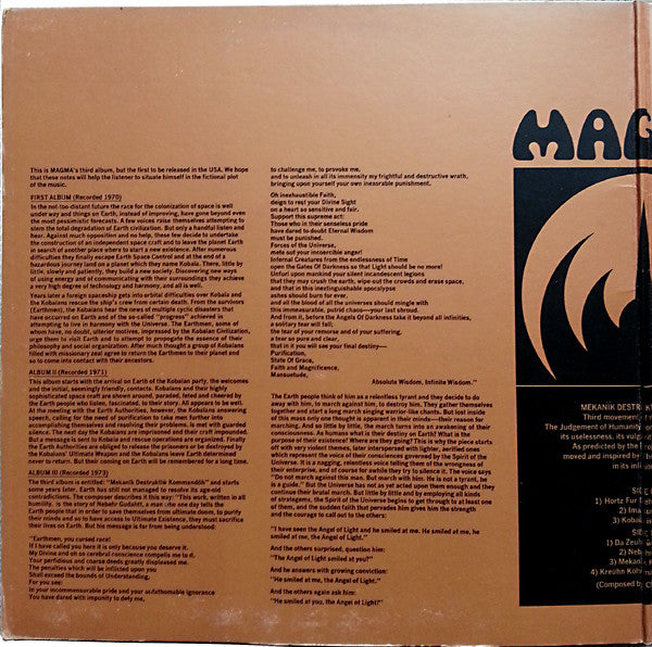 Magma (6) : Mekanïk Destruktïw Kommandöh (LP, Album, Gat)
